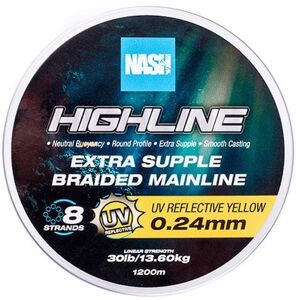 Nash splétaná šňůra highline extra supple braid green 1200 m - 0,24 mm 13,6 kg