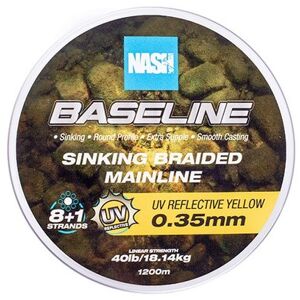 Nash splétaná šňůra baseline sinking braid camo 1200 m - 0,35 mm 18,14 kg