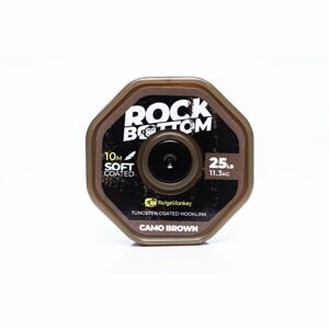 RidgeMonkey Šňůrka RM-Tec Rock Bottom Tungsten Coated Soft 25lb 10m Barva: Camo Brown