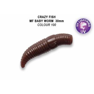 Crazy Fish Gumová Nástraha MF Baby Worm 100 Sýr Počet kusů: 16ks, Palce: 1,2", Délka cm: 3cm