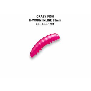 Crazy Fish Gumová Nástraha MF H Worm Inline Barva 101 Počet kusů: 20ks, Příchuť: Kreveta, Délka cm: 2,8cm