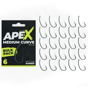 RidgeMonkey Háček Ape-X Medium Curve Barbed Bulk Pack 25 ks Počet kusů: 25ks, Velikost háčku: #6