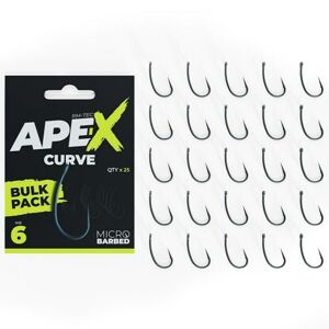 RidgeMonkey Háčky Ape-X Curve Barbed Bulk Pack 25 ks Počet kusů: 25ks, Velikost háčku: #6