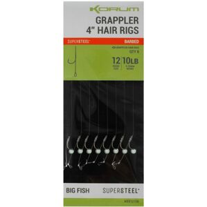 Korum Hotový Návazec Grappler 4” Hair Rigs Barbed 10 cm Nosnost: 10lb, Velikost háčku: #12, Průměr: 0,26mm