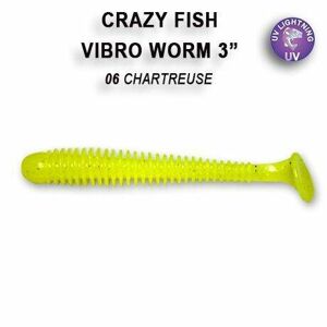 Crazy Fish Nástraha Vibro Worm 7,5 cm Varianta: CHARTREUSE