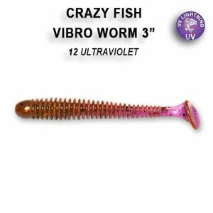 Crazy Fish Nástraha Vibro Worm 7,5 cm Varianta: ULTRAVIOLET