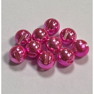 Hends Tungstenové Hlavičky Tungsten Beads Anodizing Fluo Pink Slotted Průměr: 3,8mm