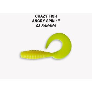 Crazy Fish Gumová Nástraha Angry Spin 03 Banana Počet kusů: 8ks, Délka cm: 2,5cm