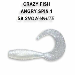 Crazy Fish Gumová Nástraha Angry Spin 59 White Počet kusů: 8ks, Délka cm: 2,5cm