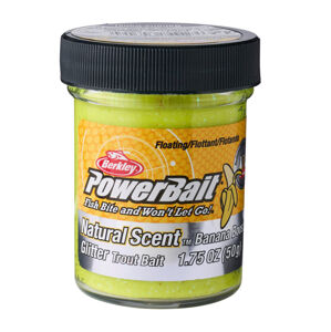 Berkley Těsto PowerBait Natural Scent Banana Glitter Trout Bait 50g Příchuť: Sunshine Yellow