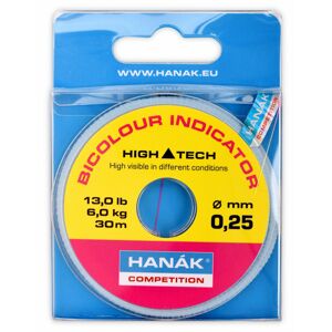 Hanák Competition Hanák Vlasec Bicolour Indicator Line 30m Nosnost: 5,0kg, Průměr: 0,22mm