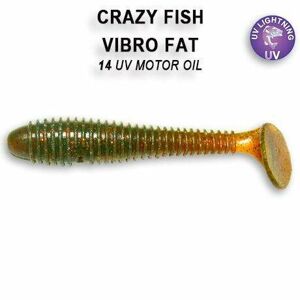 Crazy Fish Gumová Nástraha Vibro Fat 10cm 4ks Barva: Motor Oil, Délka cm: 10cm