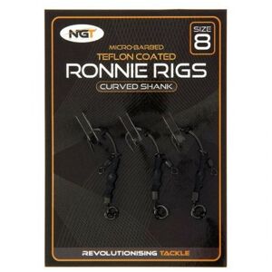 3ks - Montáž NGT Ronnie Rig & Teflon Hooks Velikost 6