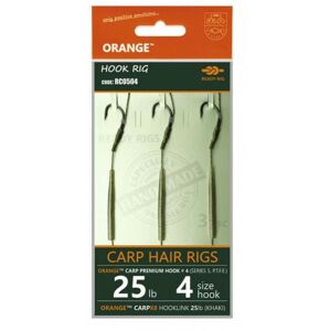 3ks - Hotový Návazec Life Orange Carp Hair Rigs S5 Velikost 6/20lb