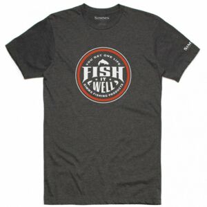 Tričko Simms Fish It Well T-Shirt Charcoal Heather Velikost L