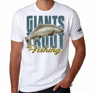 Tričko Giants Fishing Pstruh Bílé Velikost L