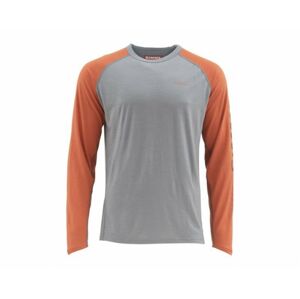 Tričko Simms Ultra-Wool Top Raven Šedá/Oranžová Velikost XL