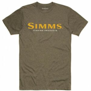 Tričko Simms Logo T-Shirt Olive Heather Velikost M