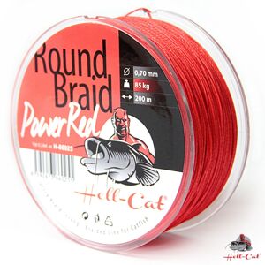 Hell-Cat Splétaná šňůra Round Braid Power Red 1000m Nosnost: 85,0kg, Průměr: 0,70mm