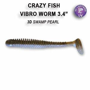 Crazy Fish Gumová Nástraha Vibro Worm 8,5cm 5 Ks Barva: 3D swamp pearl floating, Délka cm: 8,5cm
