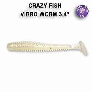 Crazy Fish Gumová Nástraha Vibro Worm 8,5cm 5 Ks Barva: 66 pearl snow floating, Délka cm: 8,5cm