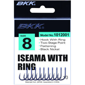 BKK Háčky ISEAMA s očkem Diamond Series  černý nikl - 10 ks Velikost háčku: #7