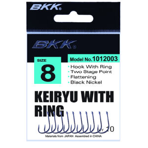 BKK Háčky Keiryu s očkem černý nikl Diamond Series - 10 ks Velikost háčku: #16