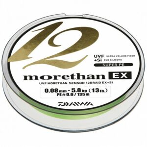Pletená Šňůra Daiwa Morethan 12 Braid EX+SI Lime Green 300m 0,18mm/16,2kg
