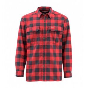 Košile Simms Coldweather Shirt Red Buffalo Plaid Velikost XL