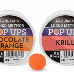 Plovoucí Boilies Sonubaits Mixed Method Pop Ups Chocolate Orange