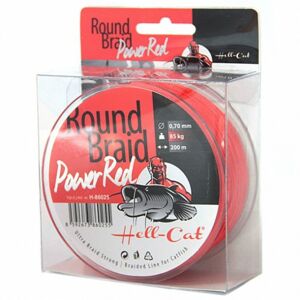 Splétaná Šňůra Hell-Cat Round Braid Power Red 200m 0,60mm/75kg