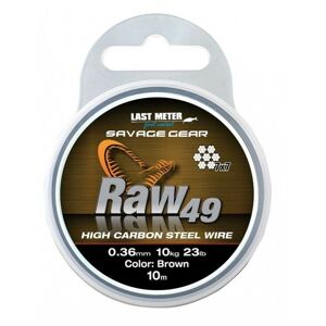 Ocelové Lanko Savage Gear Raw49 10m 0,36mm/11kg/24lb