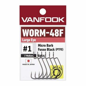 Vanfook Offsetové háčky Worm 48F Big Eye 6ks - Vel.2