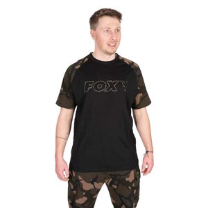 Fox Triko Black / Camo Outline T-Shirt - XXXL