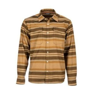 Košile Simms Gallatin Flannel Shirt Dark Bronze Stripe Velikost XXXL