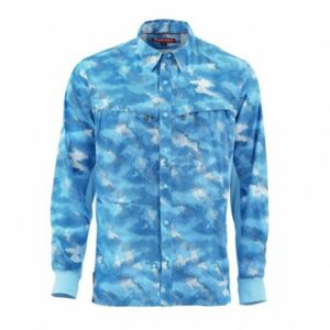 Košile Simms Intruder Bicomp Shirt Hex Camo Sky Blue Velikost XXXL
