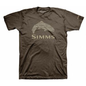 Tričko Simms Stacked Typo Logo Brown Velikost S