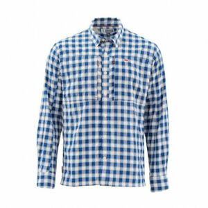 Košile Simms Bugstopper Shirt Admiral Blue Plaid Velikost XL