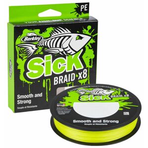 Berkley splétaná šňůra sick braid hi-vis žlutá 150 m - 0,10 mm 7,5 kg