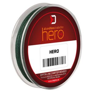 Delphin splétaná šňůra hero 8 zelená 1000 m - 0,12 mm 8,2 kg