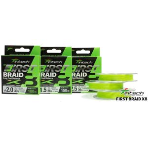 Intech first splétaná šňůra braided line braid x8 green 150 m - 0,128 mm 5,45 kg