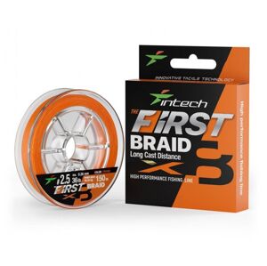 Intech first splétaná šňůra braided line braid x8 orange 150 m - 0,205 mm 11,79 kg