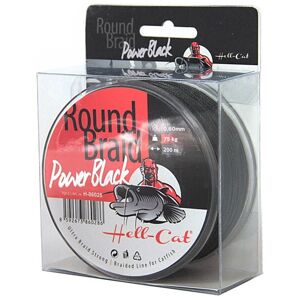 Hell-cat splétaná šňůra round braid power black 200 m-průměr 0,60 mm / nosnost 75 kg