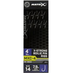 Matrix návazec mxc-4 x-strong boilie pin rigs barbless 10 cm - size 14 0,20 mm